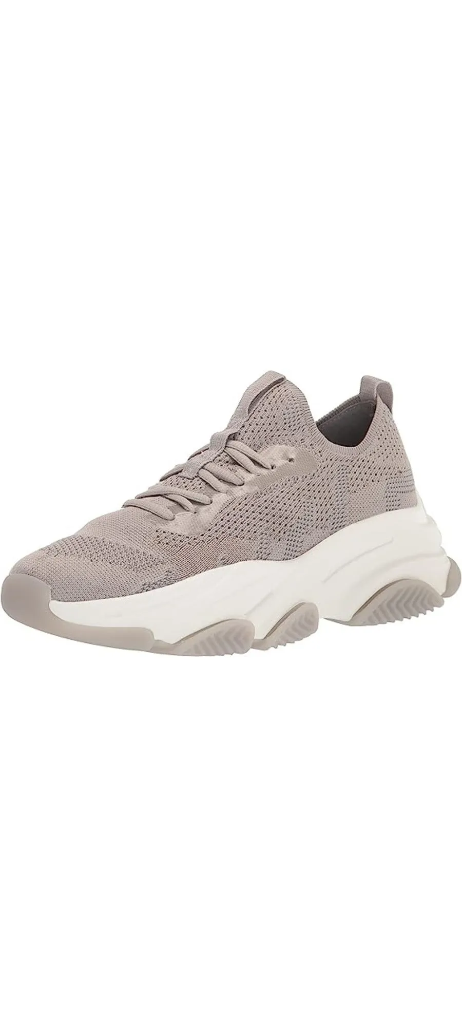 Steve Madden Pike Grey Lace Up Stretchy Mesh Upper Lace Up Low Top Sneakers