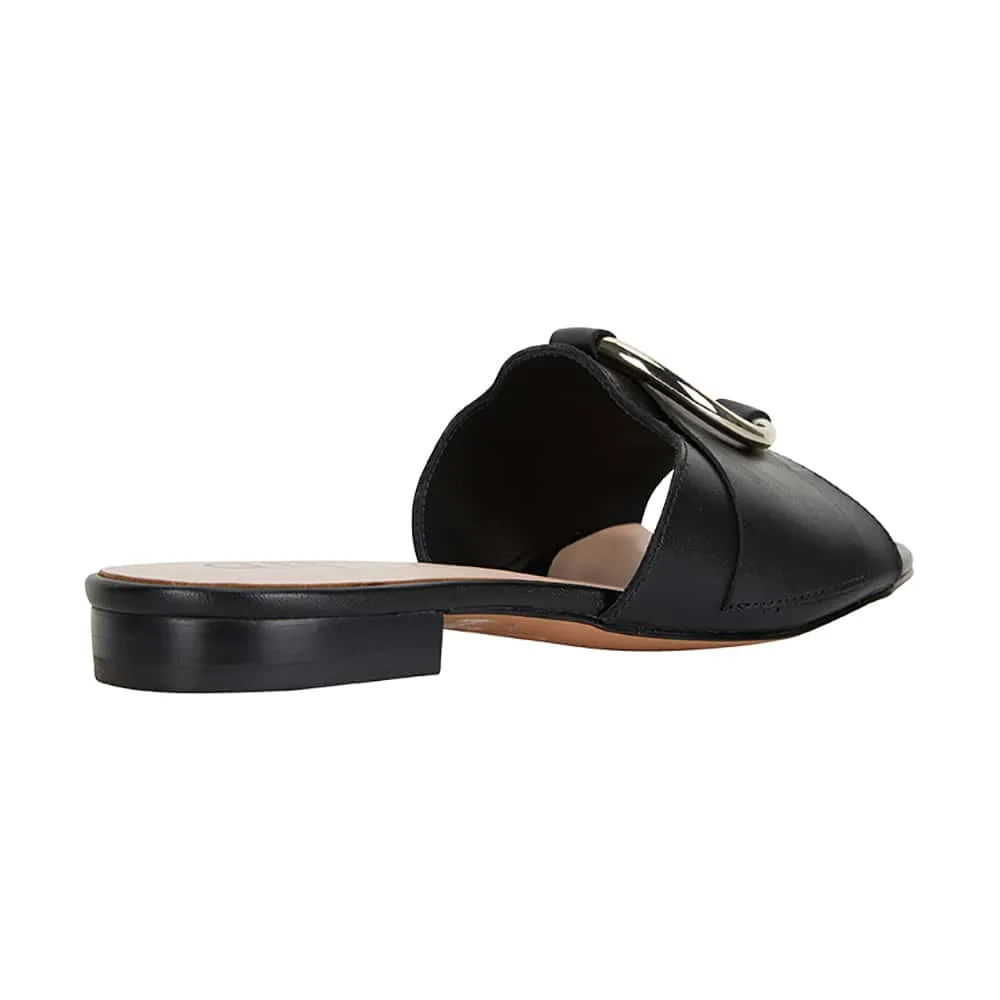 Trinity Slide in Black Leather
